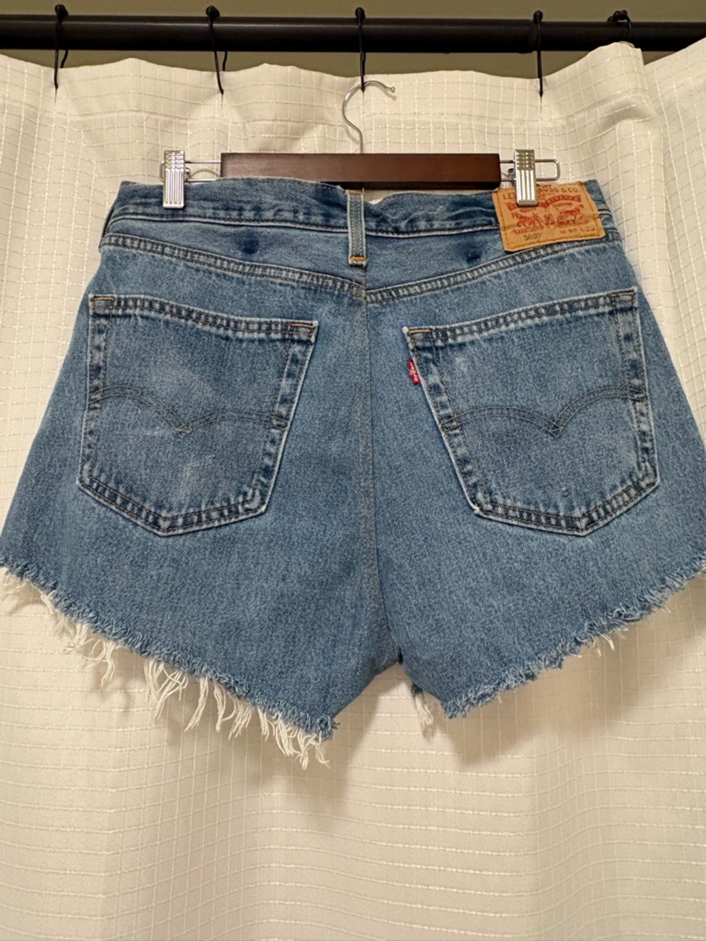 Levi's Light Blue High-Rise Cutoff Denim Shorts